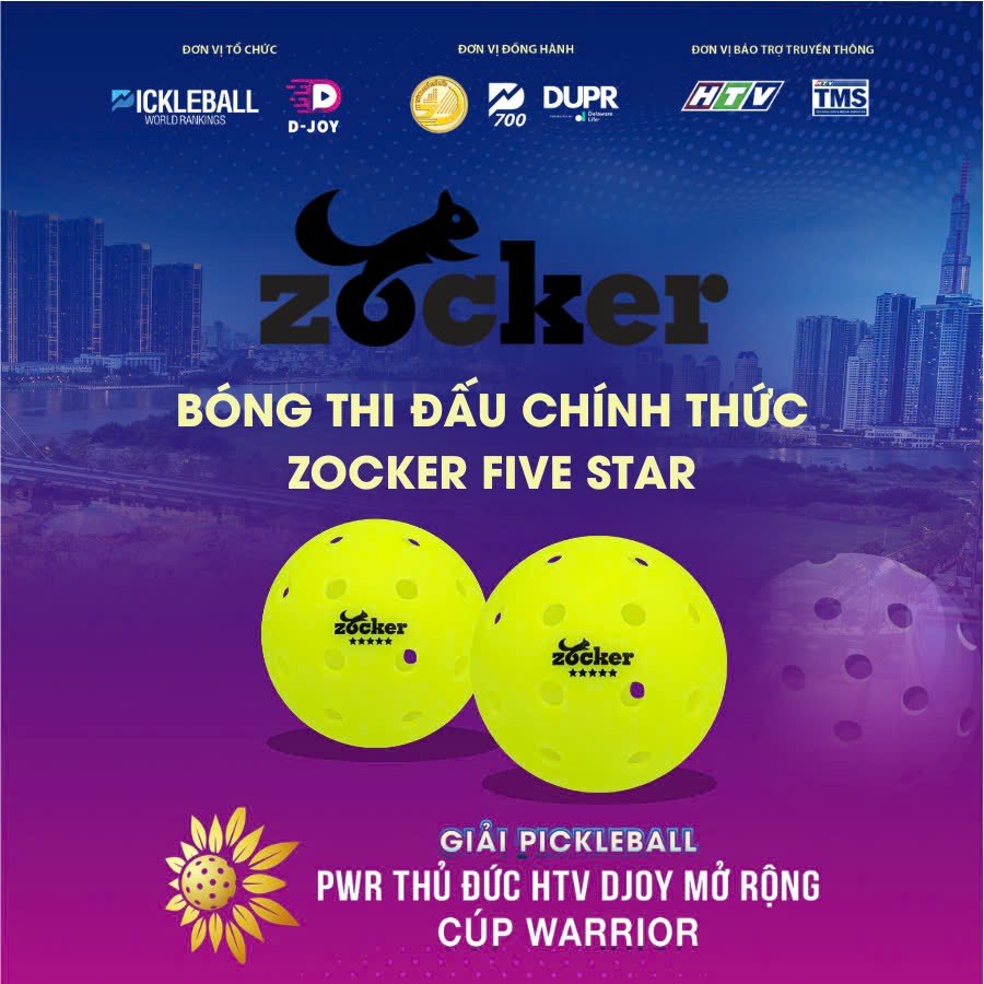 Bóng Pickleball Zocker đồng hành cùng PICKLEBALL PWR THU DUC HTV D-JOY OPEN – WARRIOR CUP