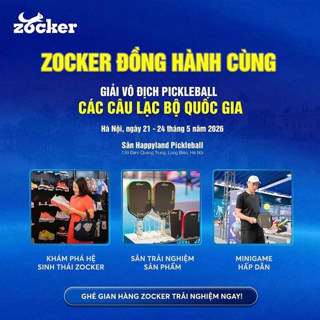 Zocker đồng hành cùng Giải Vô địch Pickleball các Câu lạc bộ quốc gia 2026 