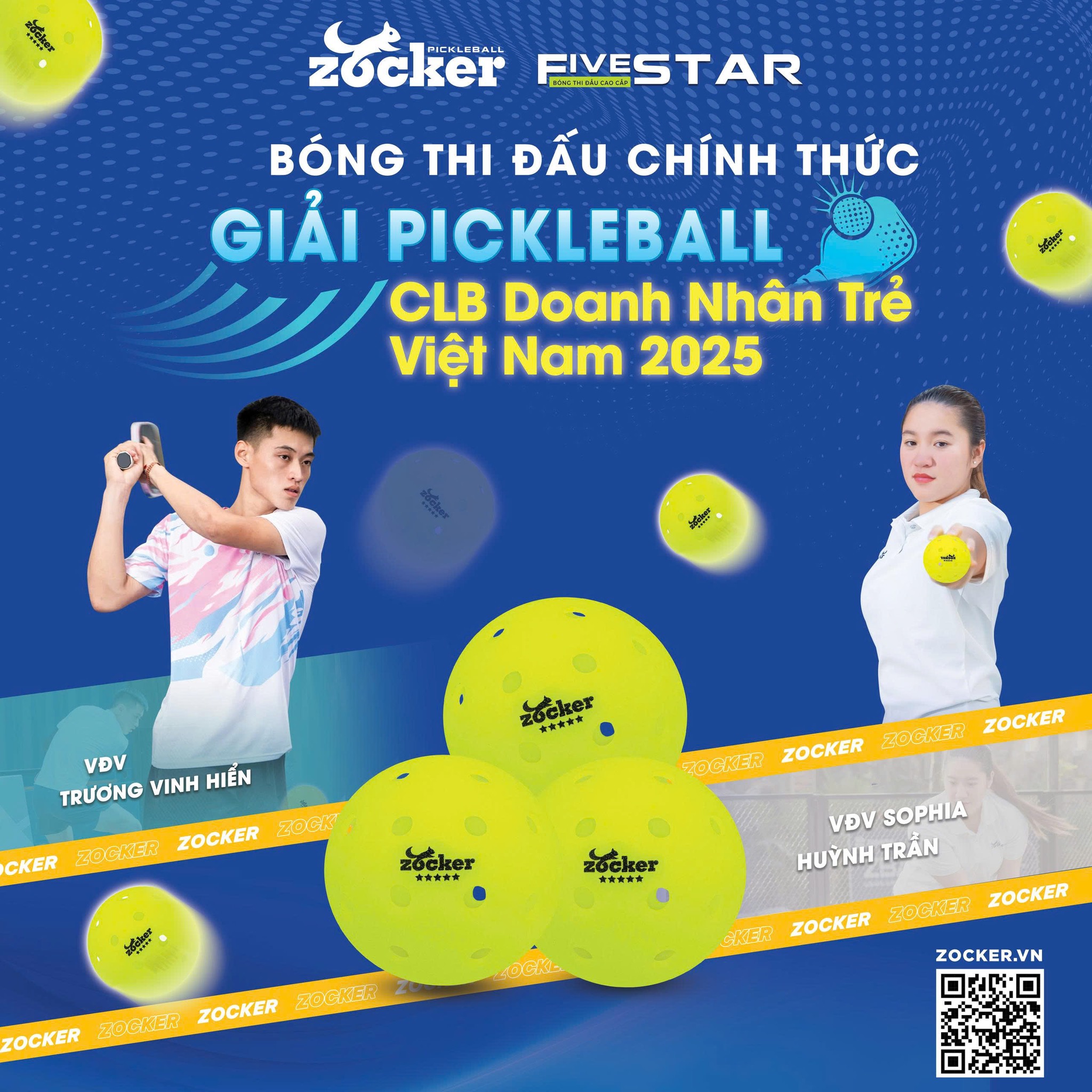 Zocker đồng hành cùng Giải Pickleball CLB Doanh Nhân Trẻ Việt Nam 2025