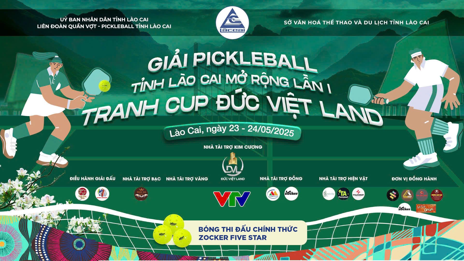 Bóng Pickleball Zocker – Lựa chọn chính thức tại Giải Pickleball Tỉnh Lào Cai Mở Rộng 2025