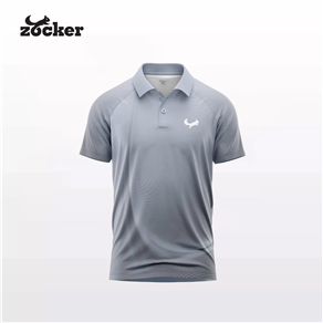 Áo Thi Đấu Pickleball Zocker Aspire Signature – Cổ bẻ – Xám