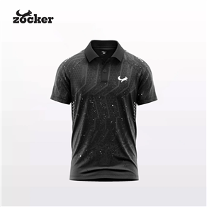 Áo Thi Đấu Pickleball Zocker Power One – Cổ bẻ – Đen