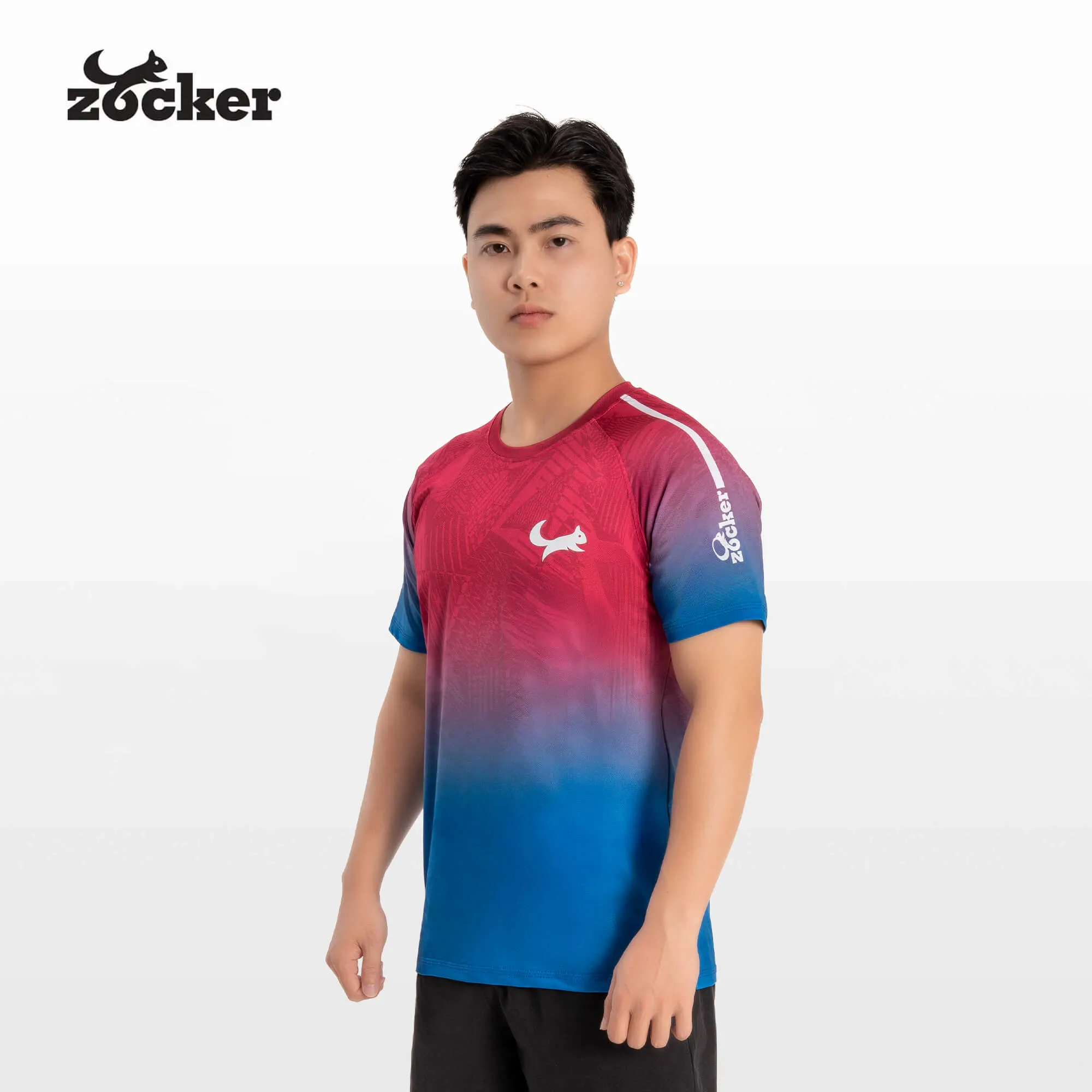 Áo Thi Đấu Pickleball Zocker JAC05 Nam - Đỏ/Xanh Dương