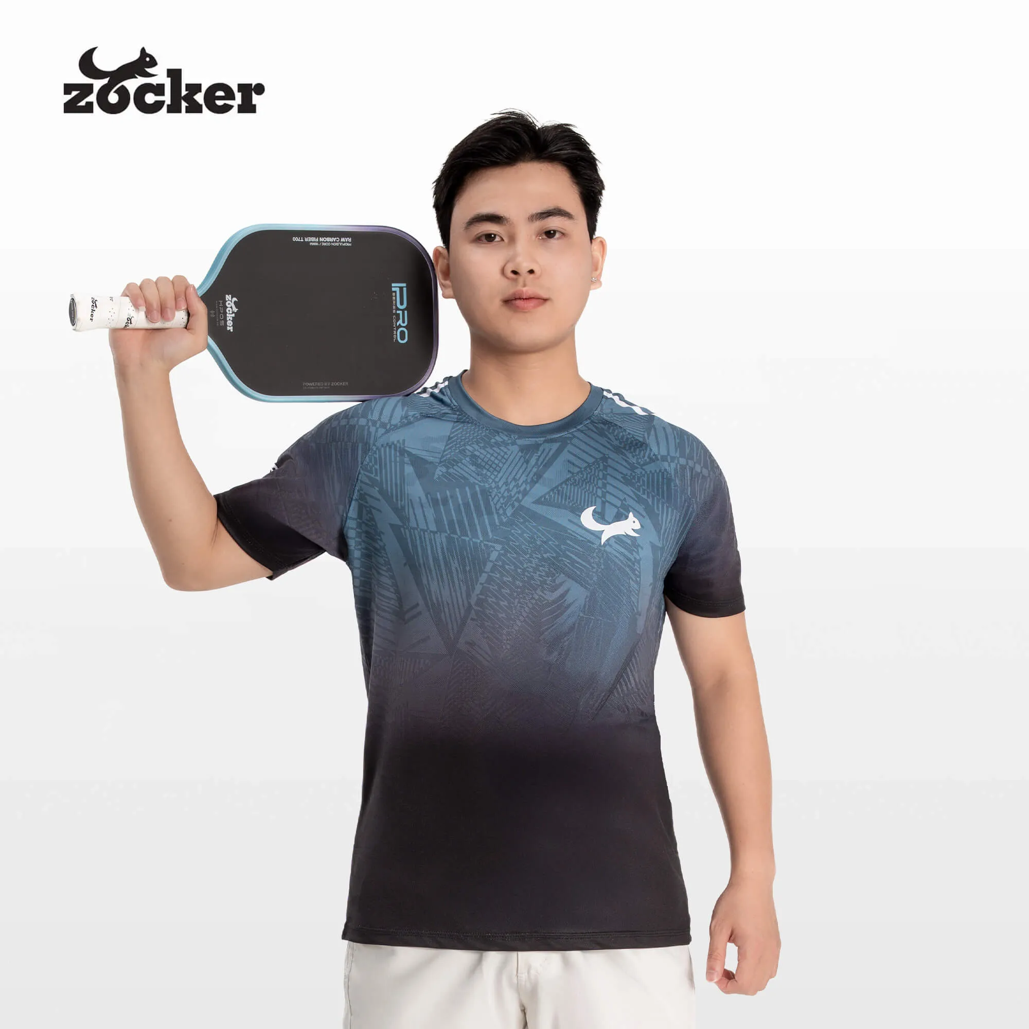 Áo Thi Đấu Pickleball Zocker JAC05 Nam - Xanh/Đen
