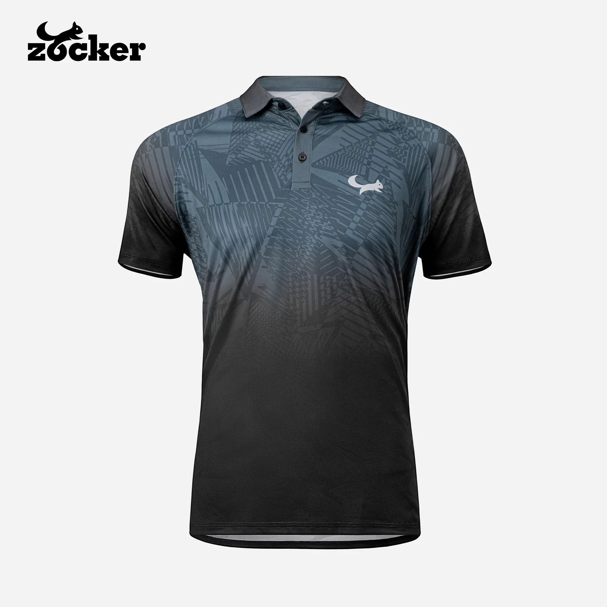 Áo Thi Đấu Pickleball Zocker JAC06 – Cổ bẻ – Đen