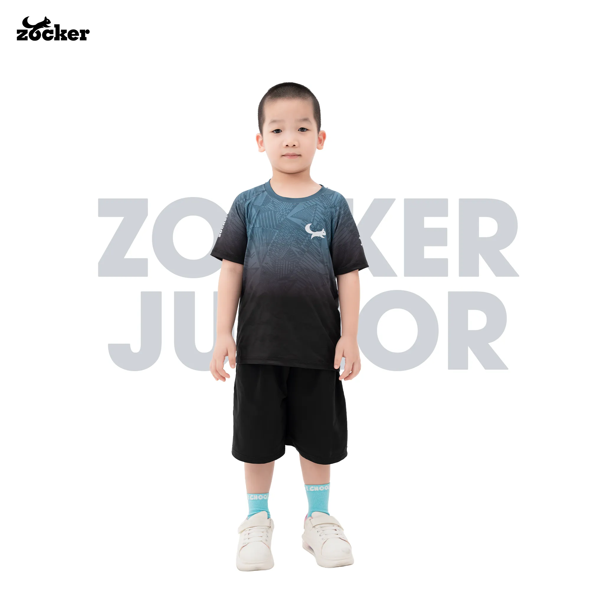 Áo Pickleball Trẻ Em Zocker Junior JAC05- Cổ tròn - Đen