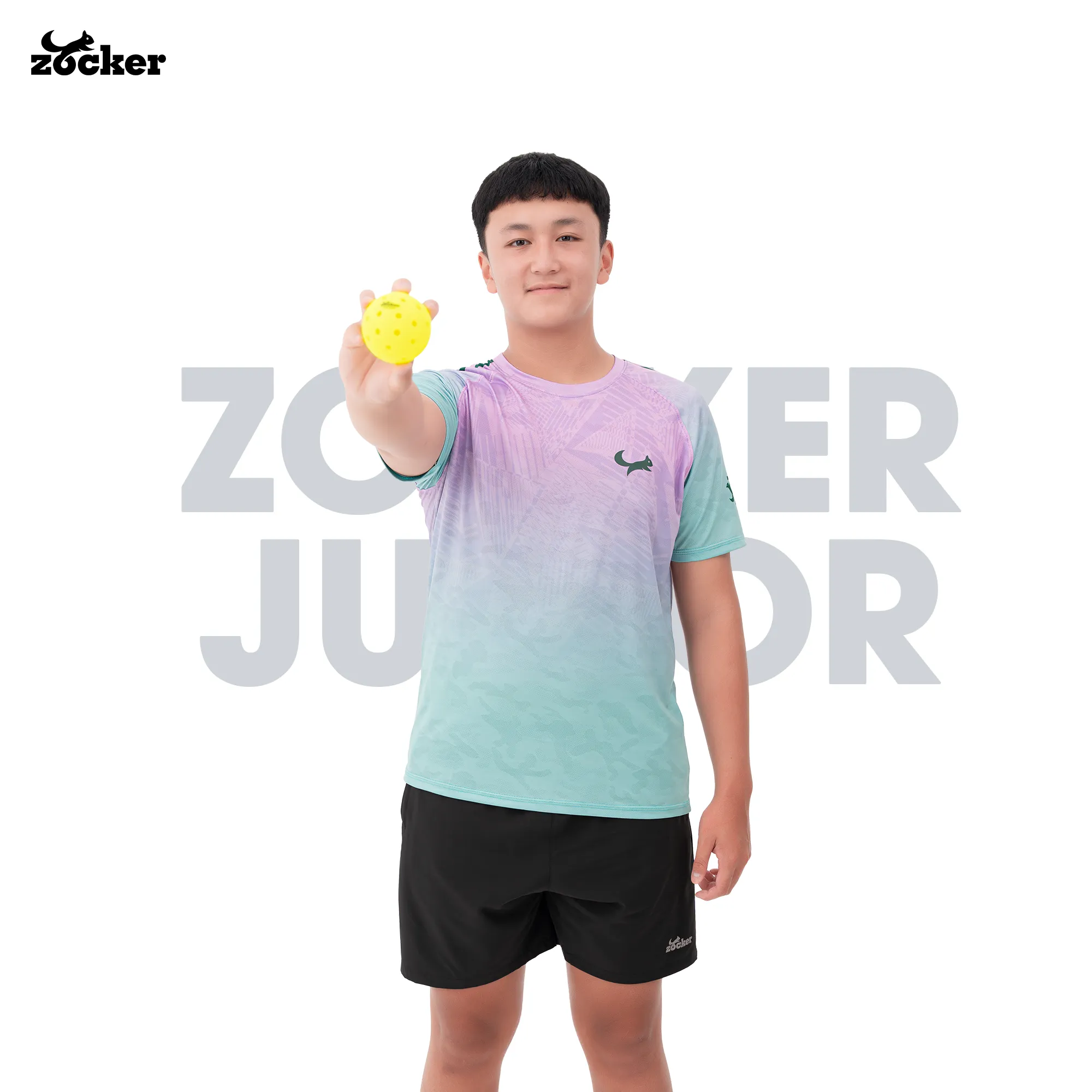 Áo Pickleball Trẻ Em Zocker Junior JAC05- Cổ tròn - Tím
