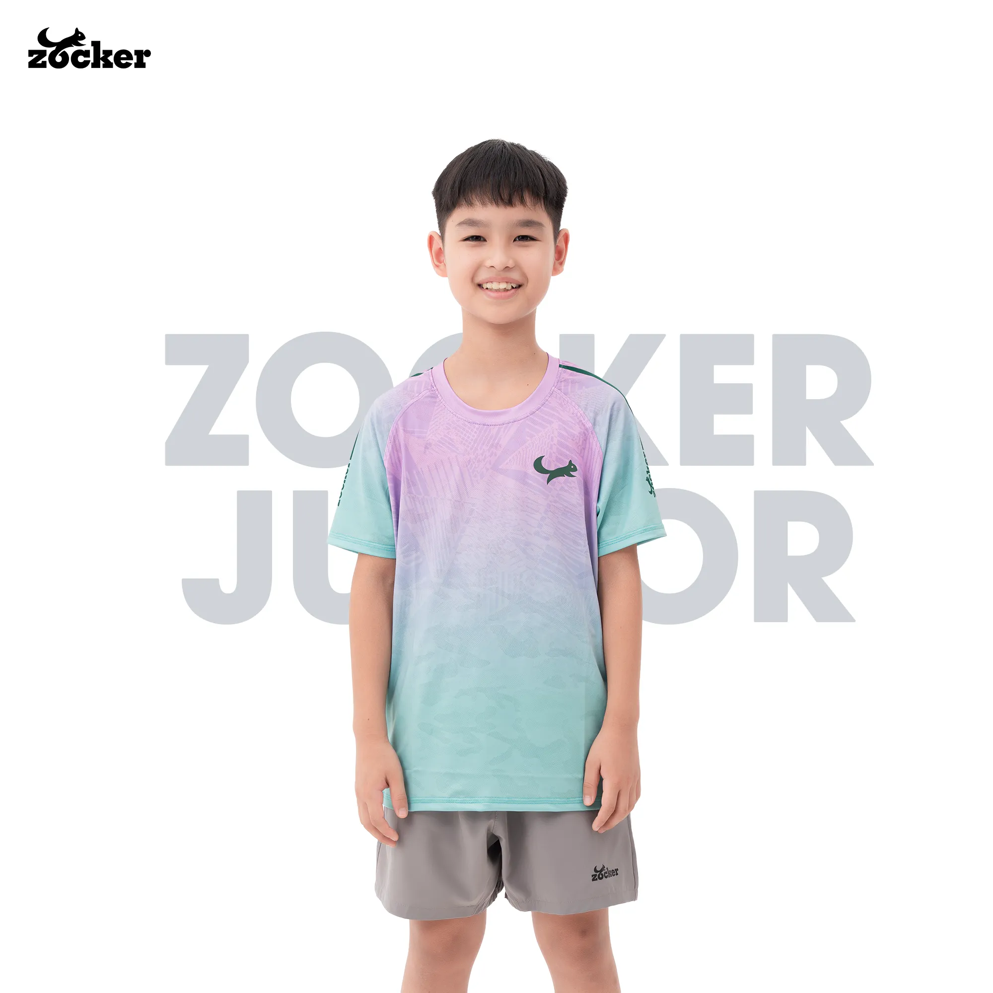 Áo Pickleball Trẻ Em Zocker Junior JAC05- Cổ tròn - Tím