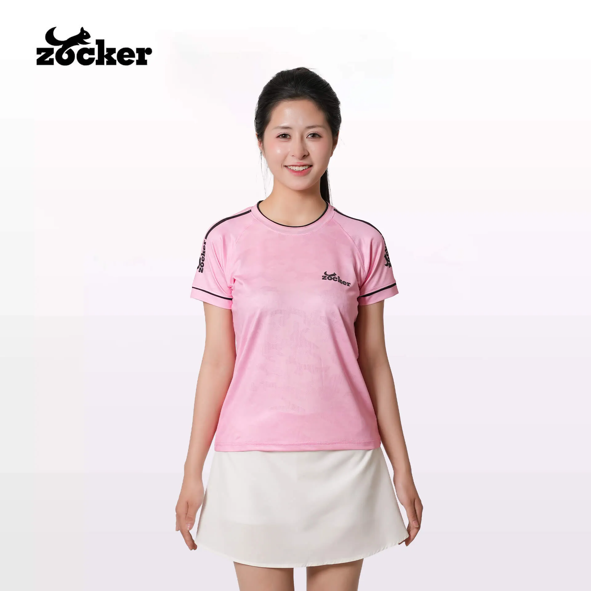 Áo Thi Đấu Pickleball Zocker JAC01 Nữ - Màu Hồng