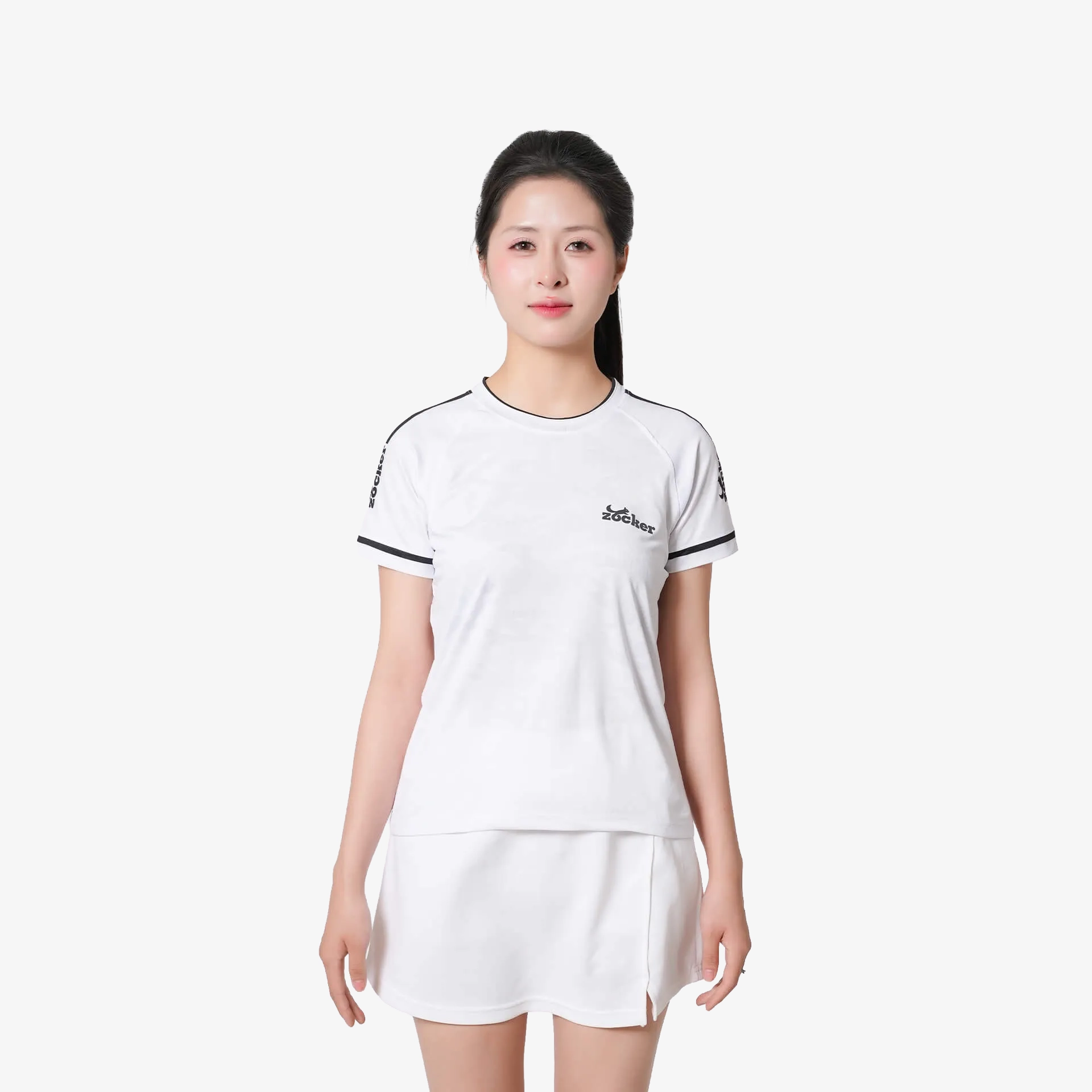 Áo Thi Đấu Pickleball Zocker JAC01 Nữ - Màu Trắng