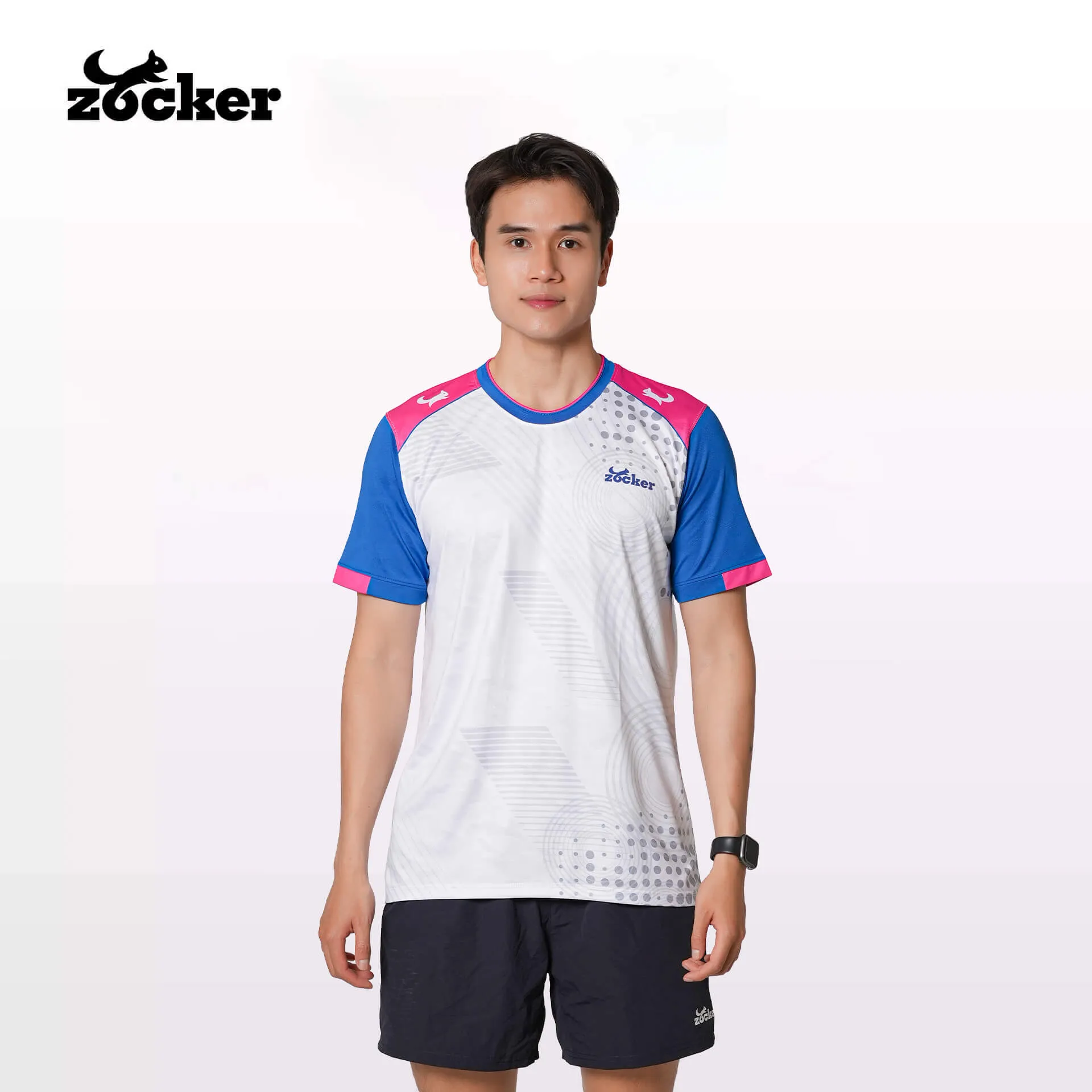 Áo Thi Đấu Pickleball Zocker JAC02 Nam - Màu Trắng