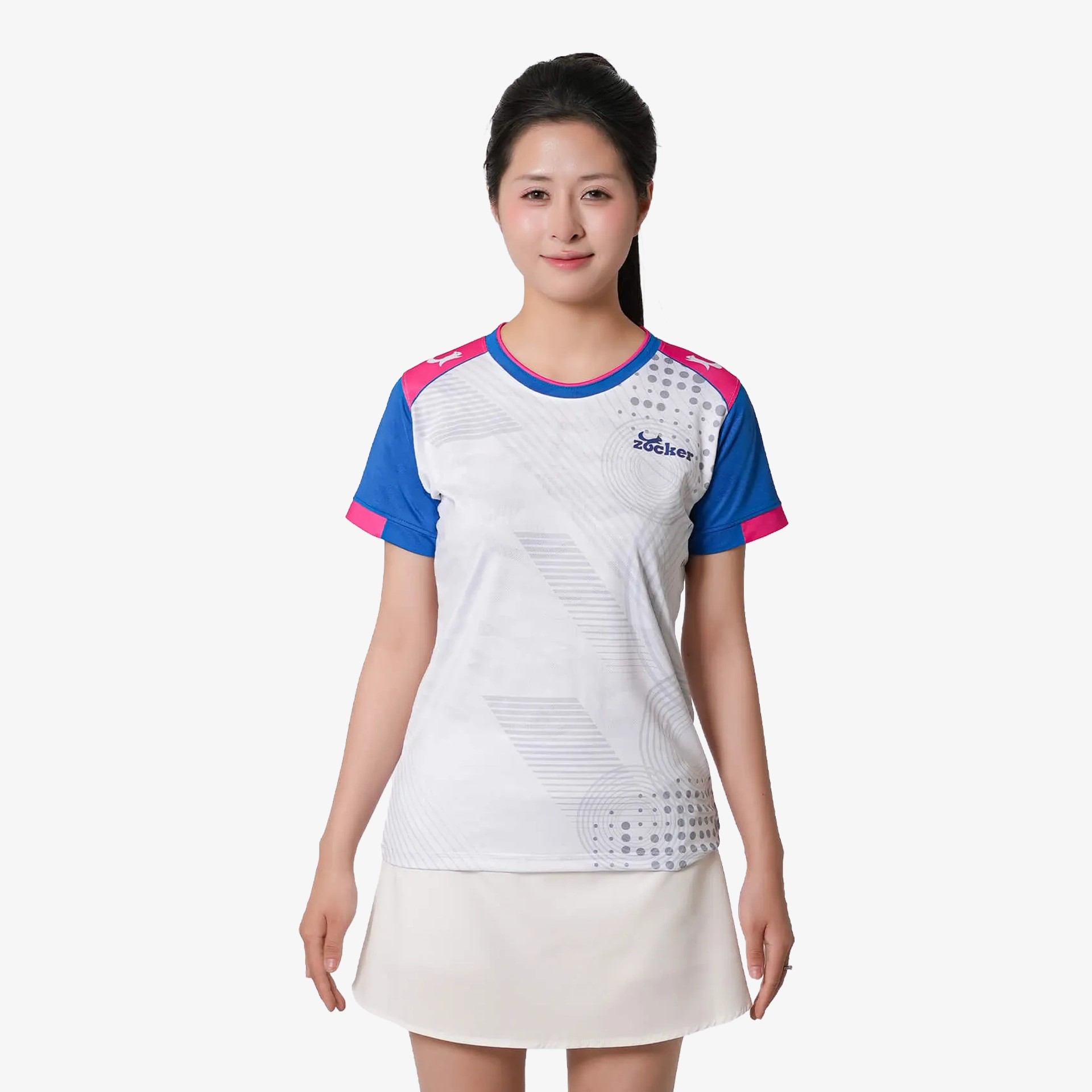 Áo Thi Đấu Pickleball Zocker JAC02 Nữ - Màu Trắng