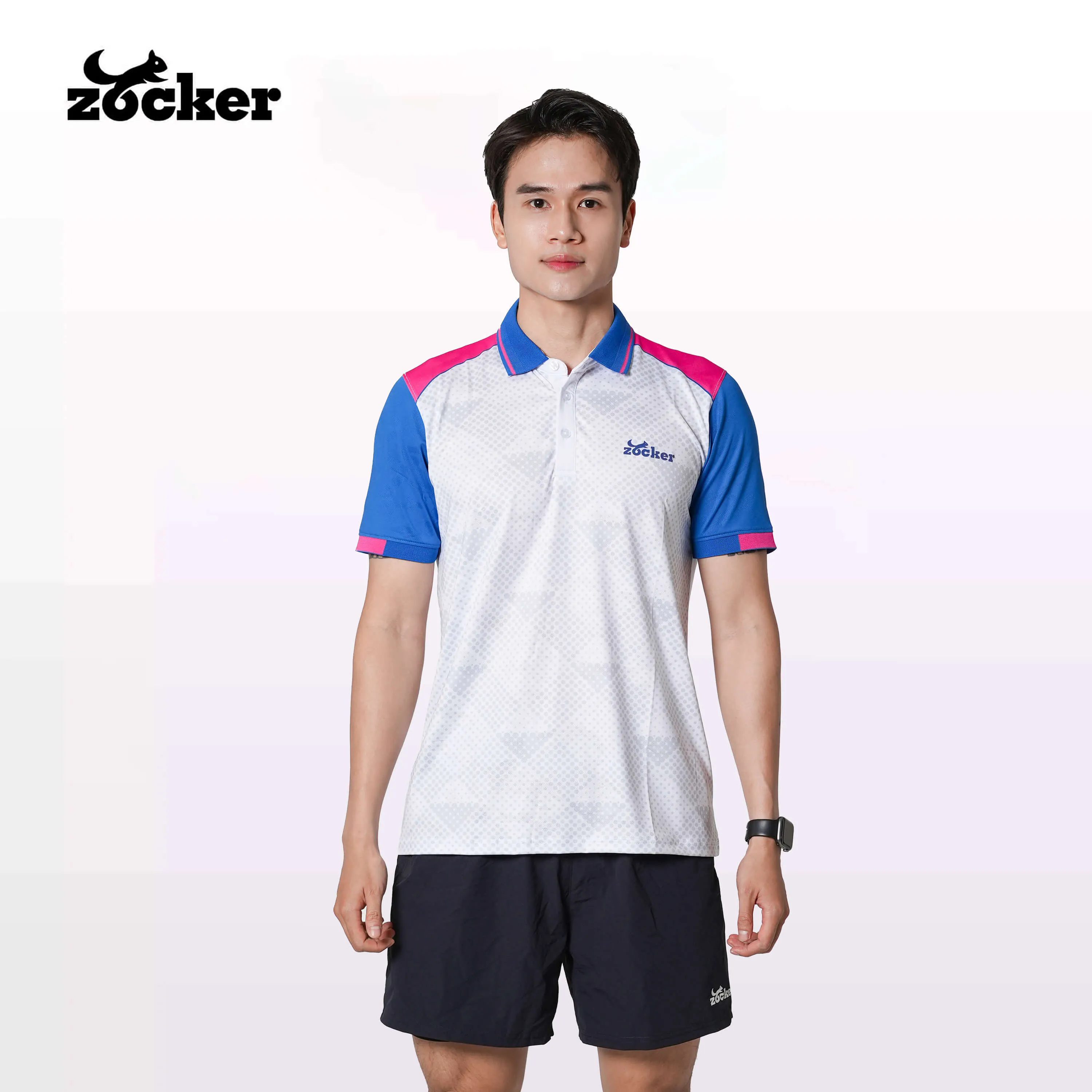 Áo Thi Đấu Pickleball Zocker JAC03 Nam - Màu Trắng