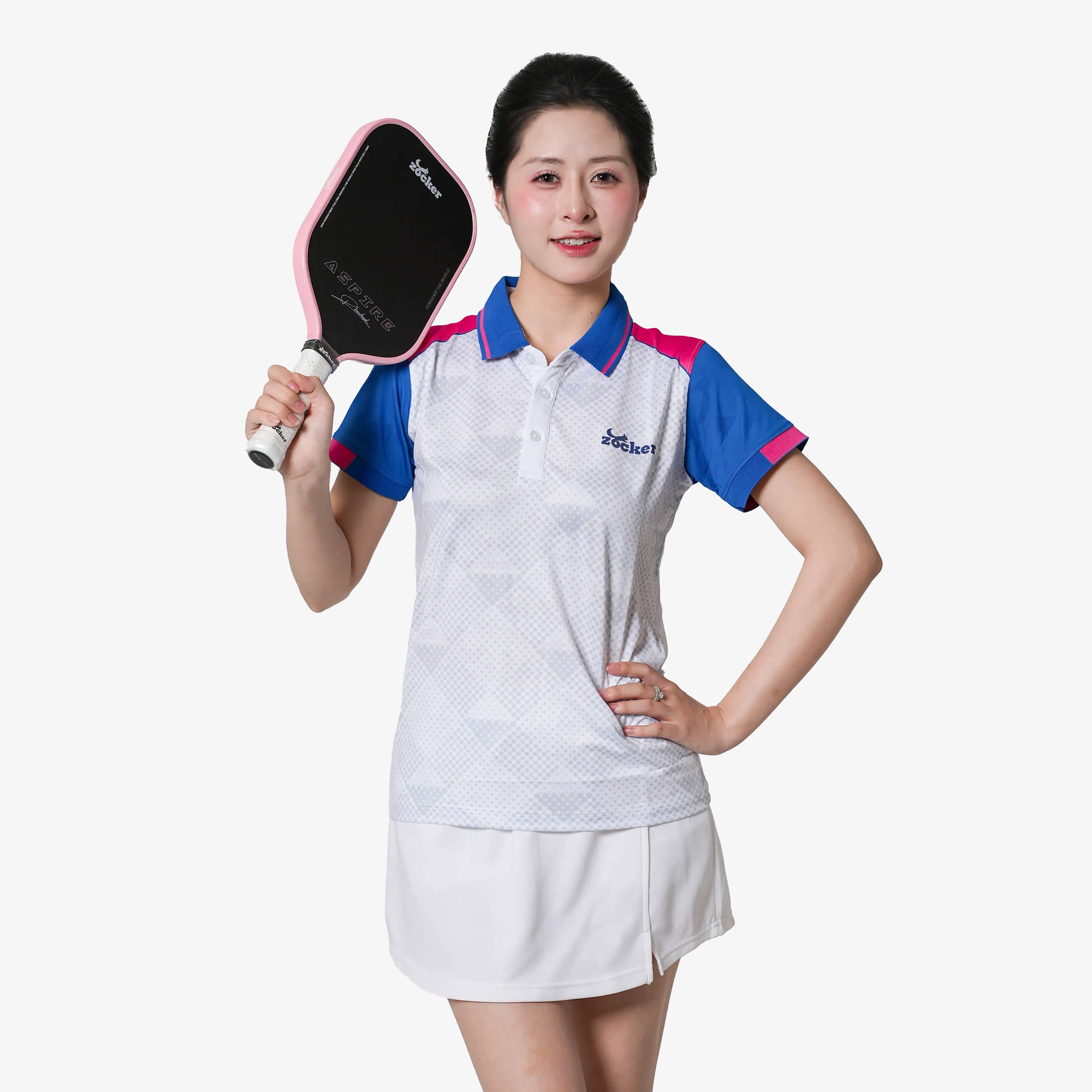 Áo Thi Đấu Pickleball Zocker JAC03 Nữ - Màu Trắng