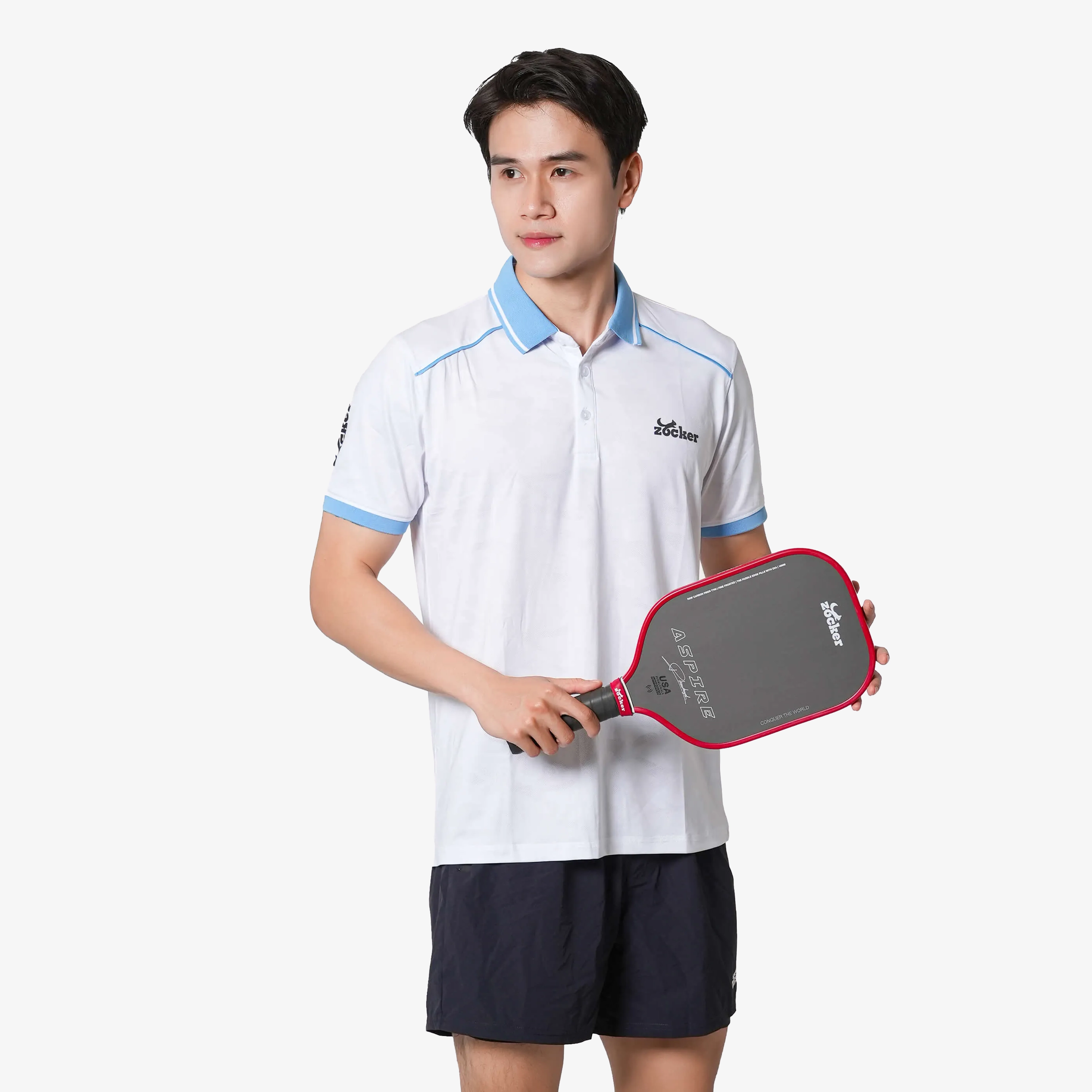 Áo Thi Đấu Pickleball Zocker JAC04 Nam - Màu Trắng