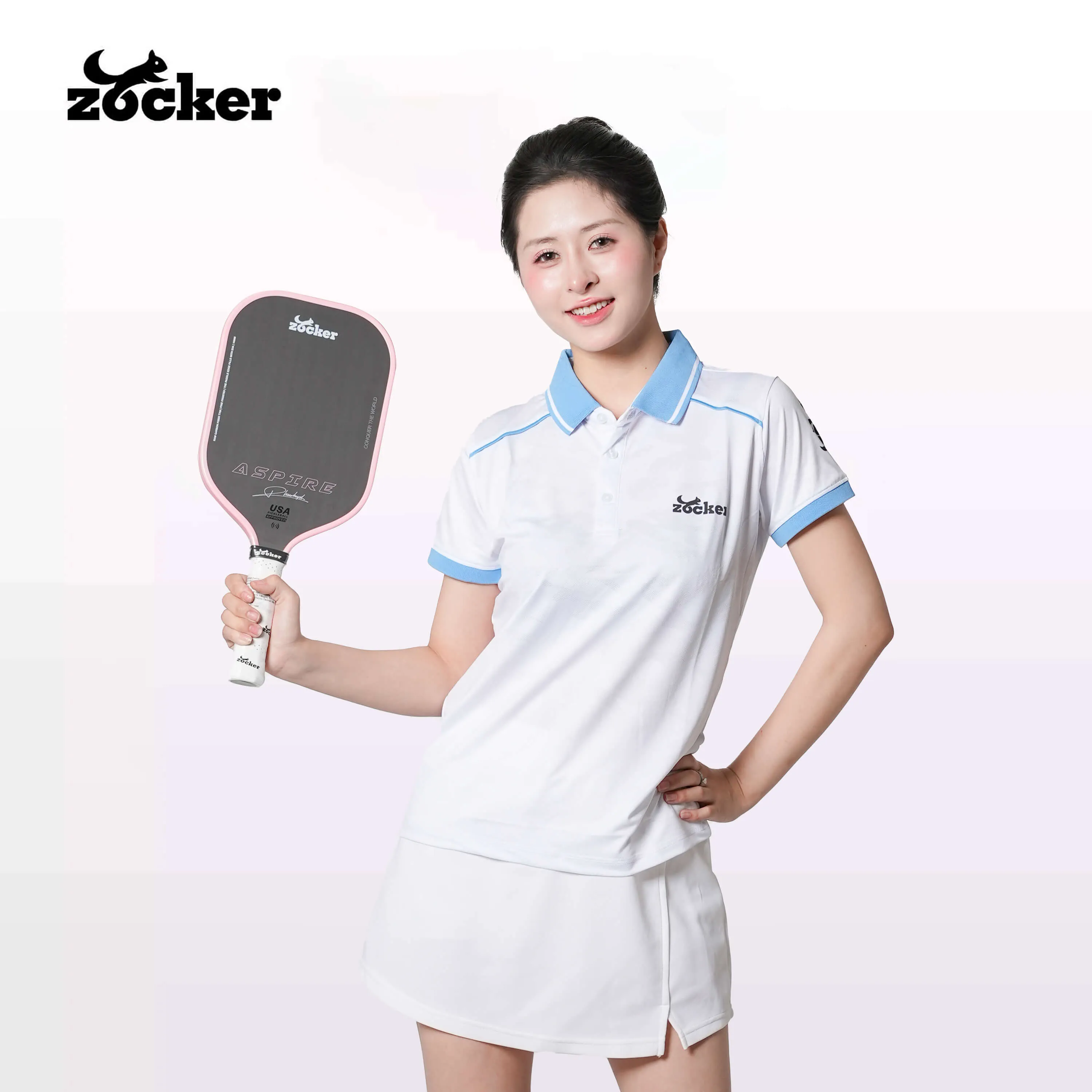 Áo Thi Đấu Pickleball Zocker JAC04 Nữ - Màu Trắng