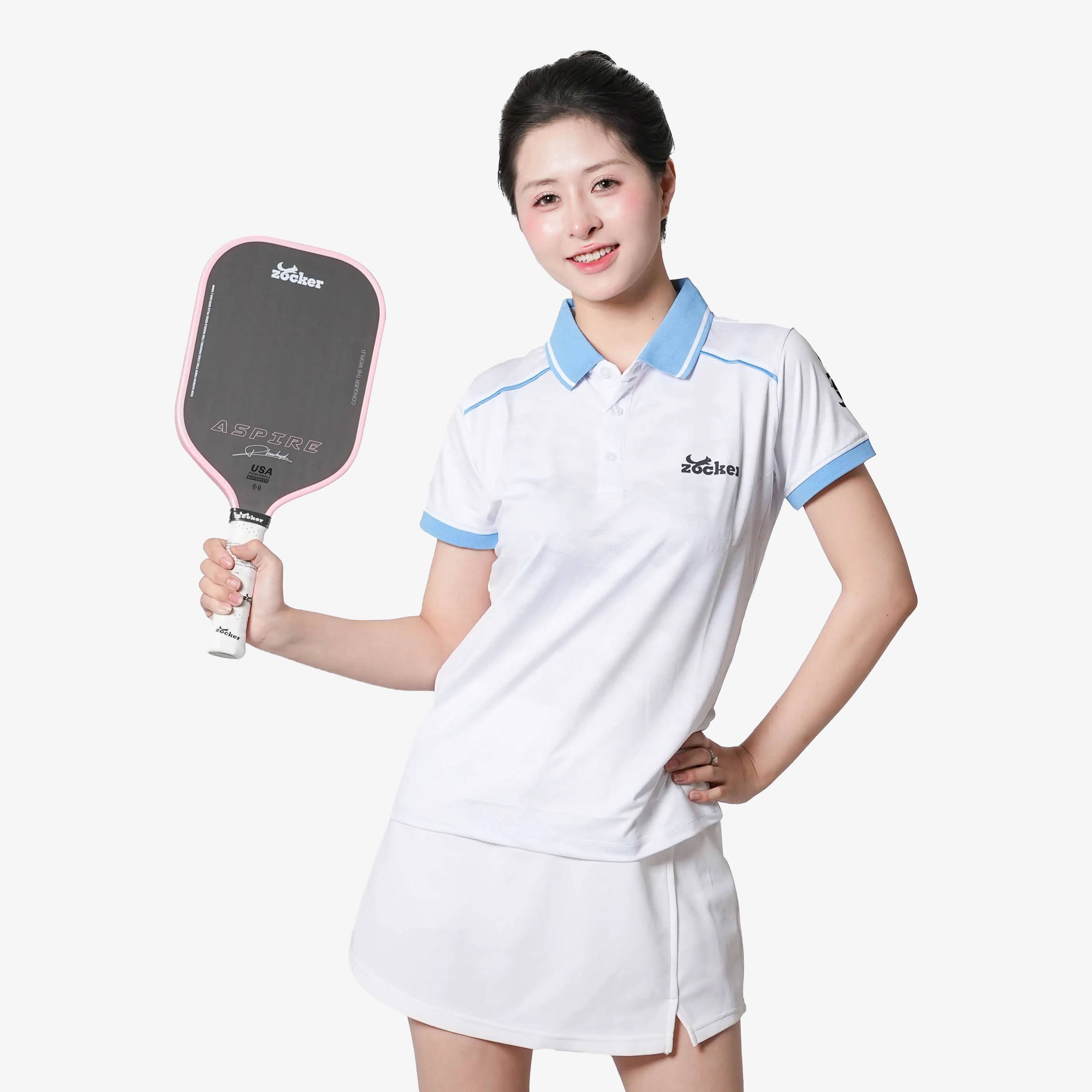 Áo Thi Đấu Pickleball Zocker JAC04 Nữ - Màu Trắng