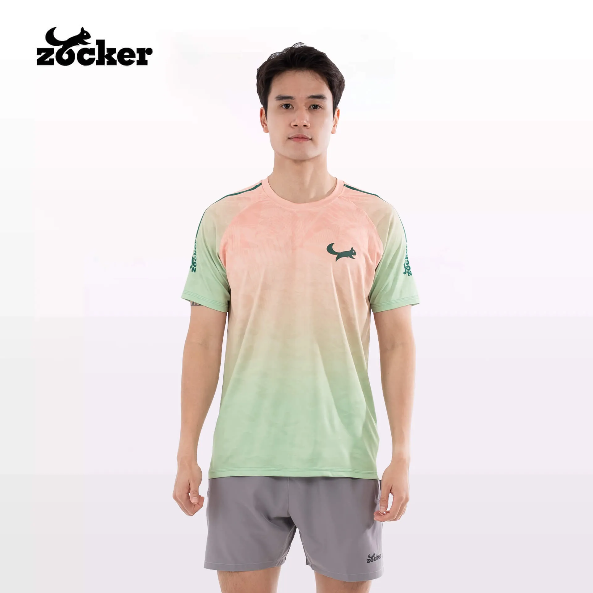 Áo Thi Đấu Pickleball Zocker JAC05 Nam - Cam/Xanh Lá