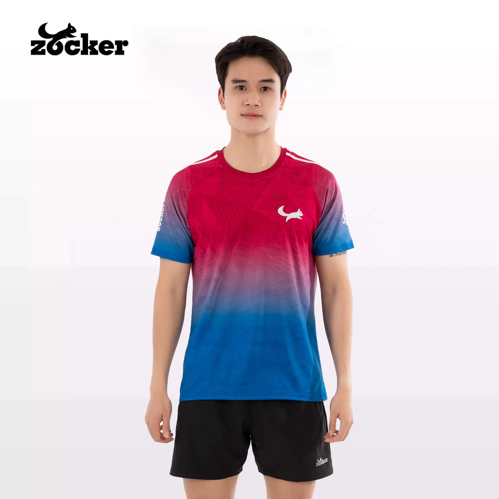 Áo Thi Đấu Pickleball Zocker JAC05 Nam - Đỏ/Xanh Dương