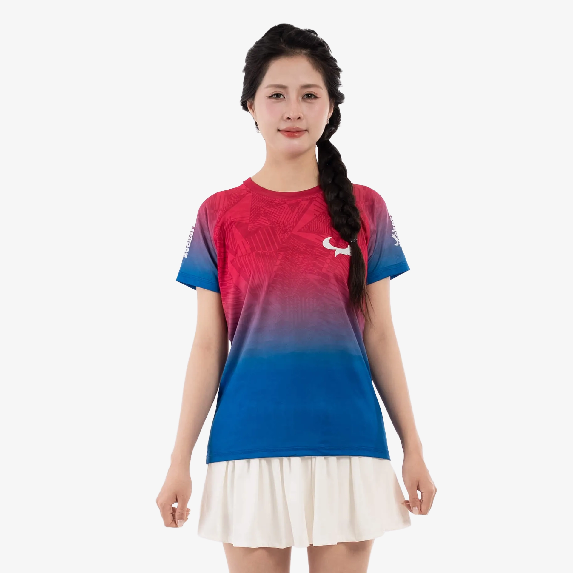 Áo Thi Đấu Pickleball Zocker JAC05 Nữ - Cổ tròn - Xanh navy