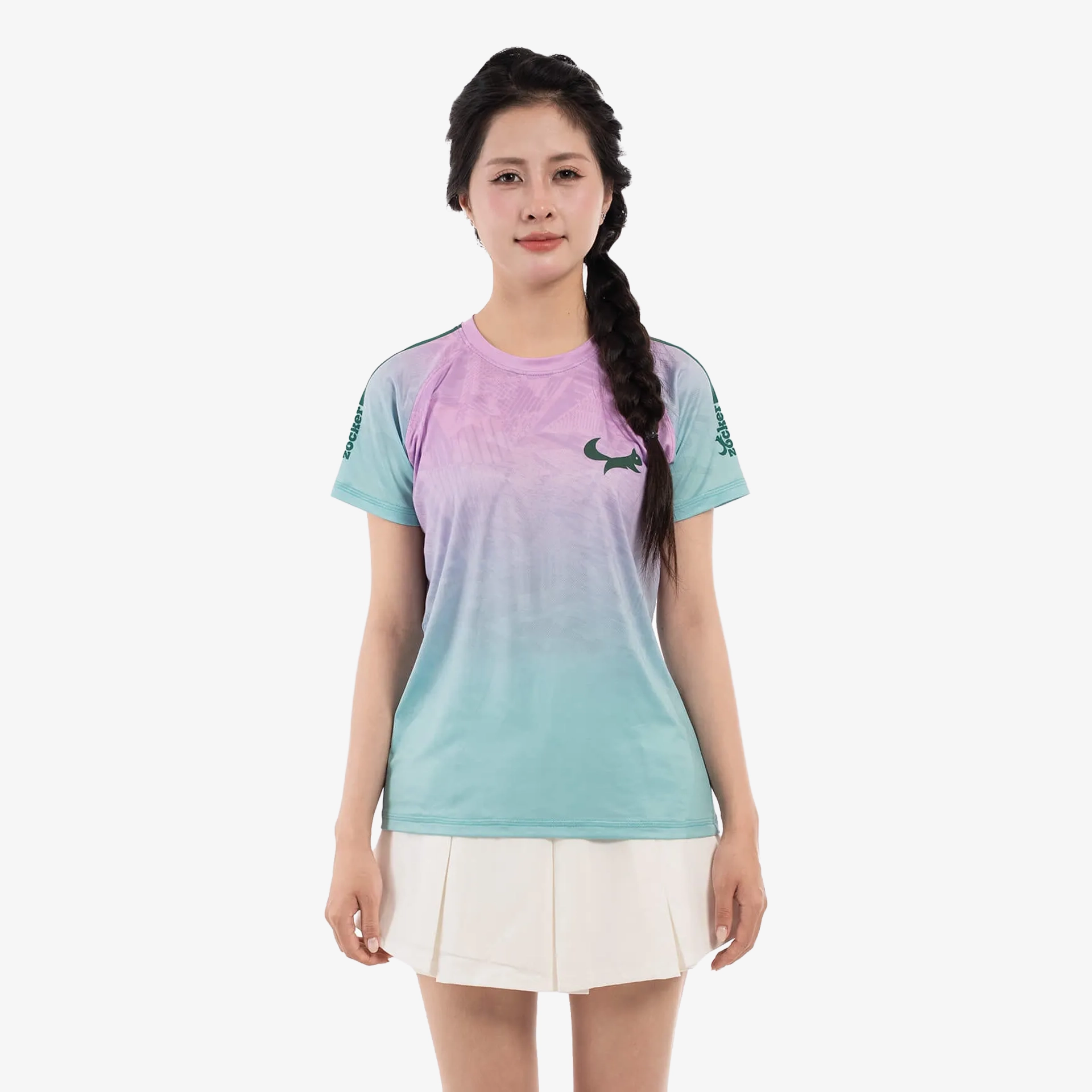 Áo Thi Đấu Pickleball Zocker JAC05 Nữ - Cổ tròn - Tím 