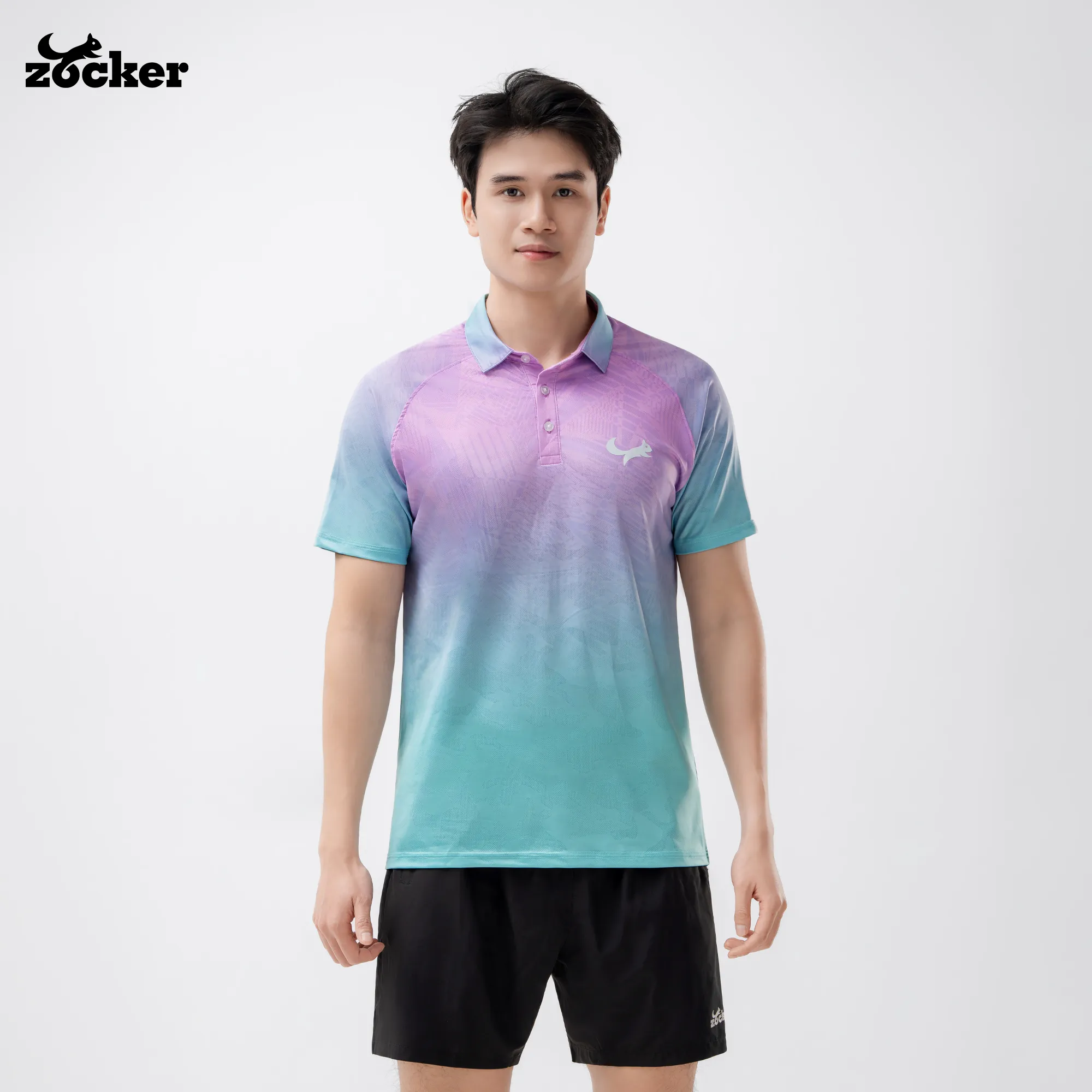 Áo Thi Đấu Pickleball Zocker JAC06 – Cổ bẻ – Tím