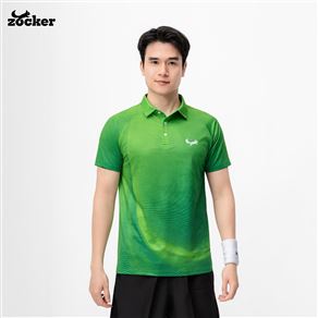 Áo Thi Đấu Pickleball Zocker Aspire Signature – Cổ bẻ – Xanh lá 
