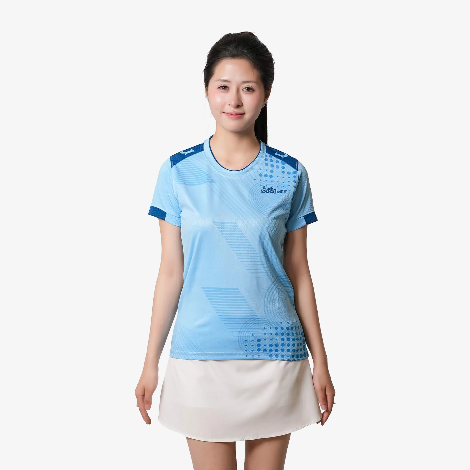 Áo Thi Đấu Pickleball Zocker F01 Nữ - Màu Xanh