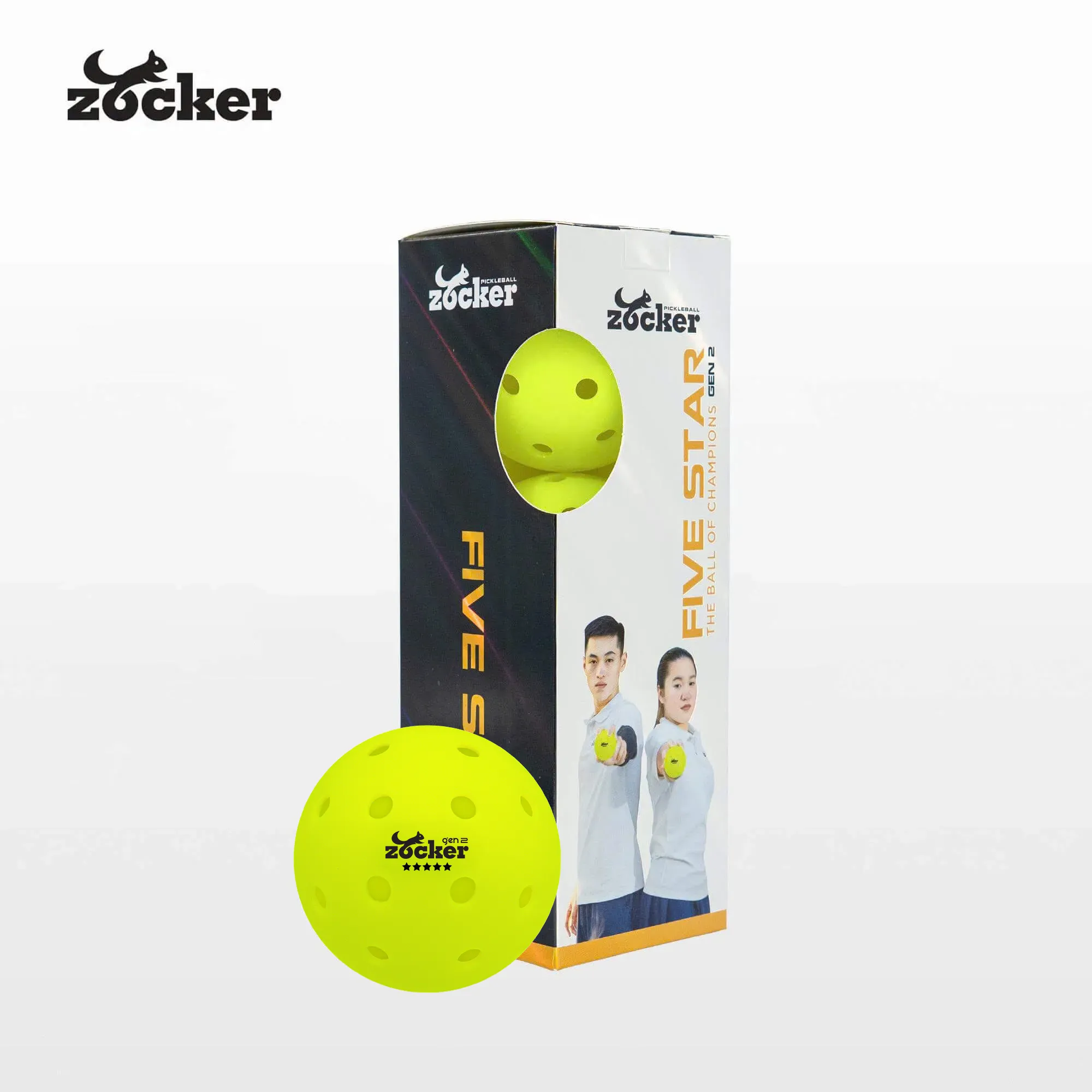Combo 3 bóng thi đấu Pickleball Zocker Five Star Gen 2