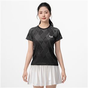 Áo Thi Đấu Pickleball Zocker JAC07 Nữ – Cổ tròn – Đen