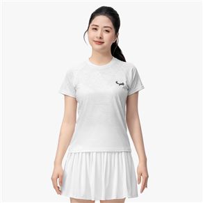 Áo Thi Đấu Pickleball Zocker JAC07 Nữ – Cổ tròn – Trắng