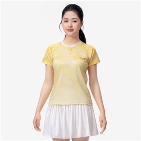 Áo Thi Đấu Pickleball Zocker JAC07 Nữ – Cổ tròn – Vàng