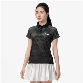 Áo Thi Đấu Pickleball Zocker JAC08 Nữ – Cổ bẻ – Đen