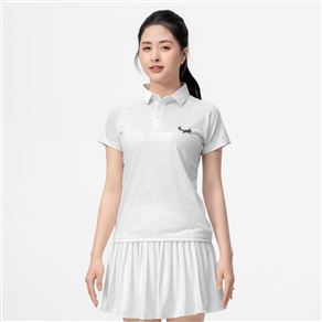 Áo Thi Đấu Pickleball Zocker JAC08 Nữ – Cổ bẻ – Trắng