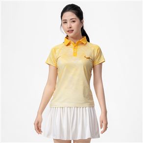 Áo Thi Đấu Pickleball Zocker JAC08 Nữ – Cổ bẻ – Vàng