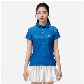 Áo Thi Đấu Pickleball Zocker JAC08 Nữ – Cổ bẻ – Xanh Dương