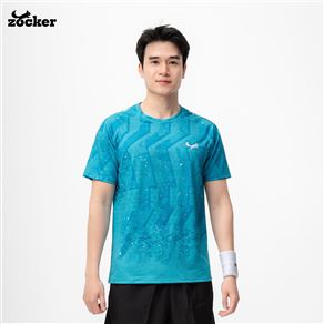 Áo Thi Đấu Pickleball Zocker Power One – Cổ tròn – Xanh ngọc