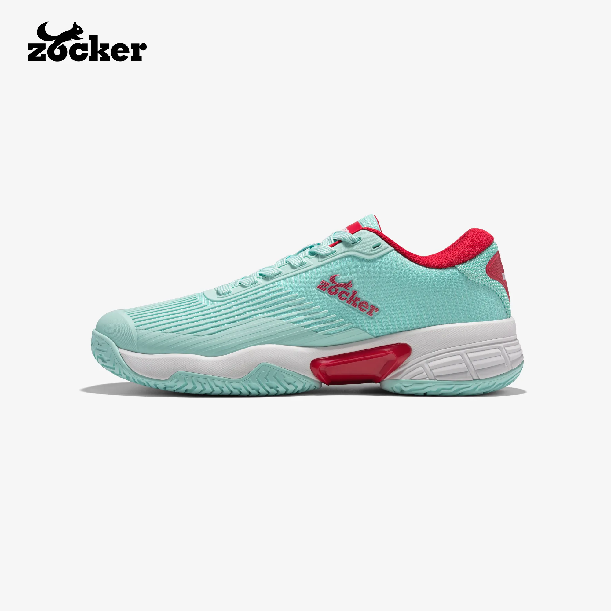 Giày Pickleball Zocker NeoFlex Xanh mint Đỏ