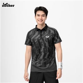 Áo Thi Đấu Pickleball Zocker Power One – Cổ bẻ – Đen