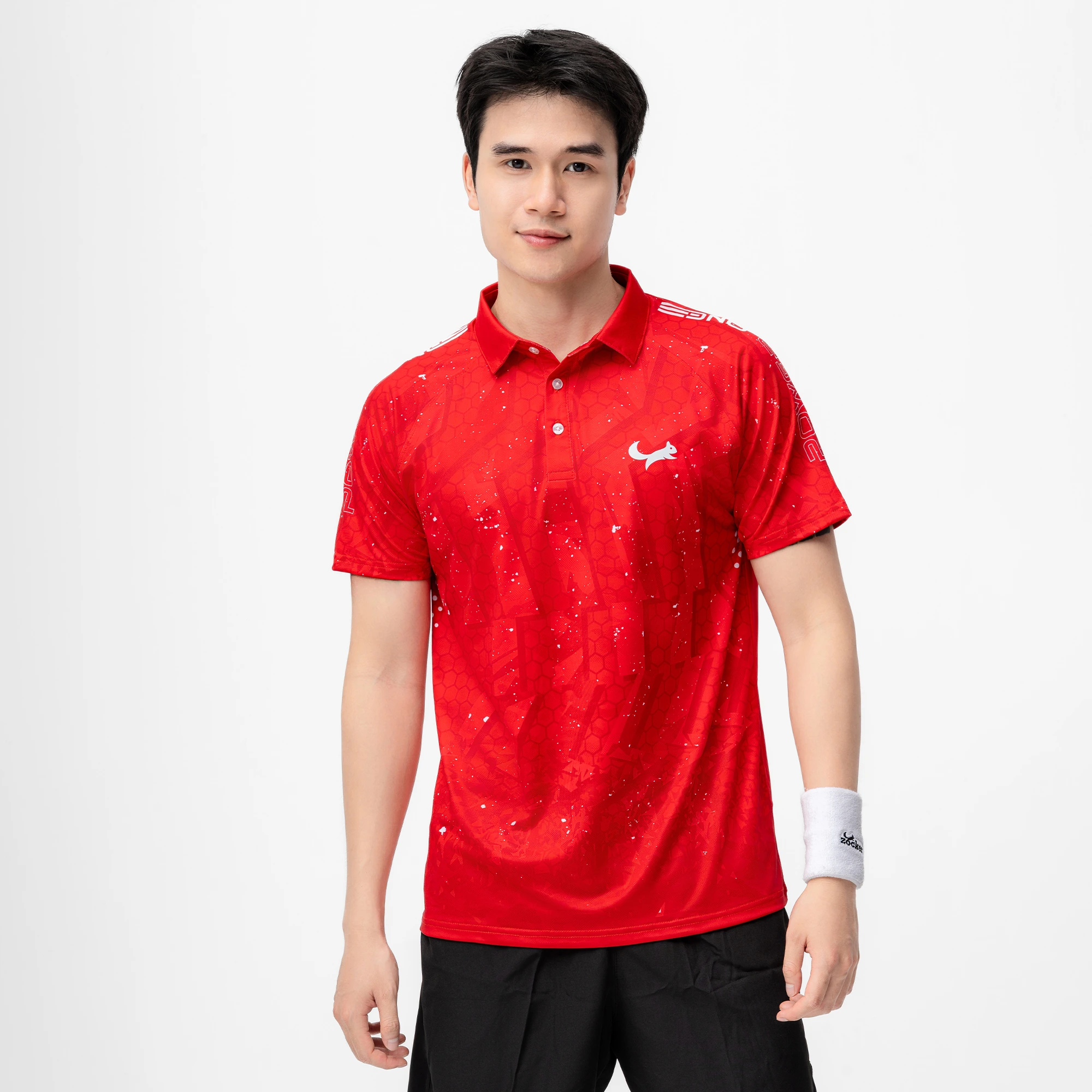 Áo Thi Đấu Pickleball Zocker Power One – Cổ bẻ – Đỏ