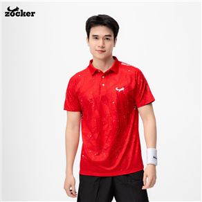 Áo Thi Đấu Pickleball Zocker Power One – Cổ bẻ – Đỏ