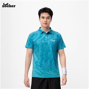 Áo Thi Đấu Pickleball Zocker Power One – Cổ bẻ – Xanh ngọc