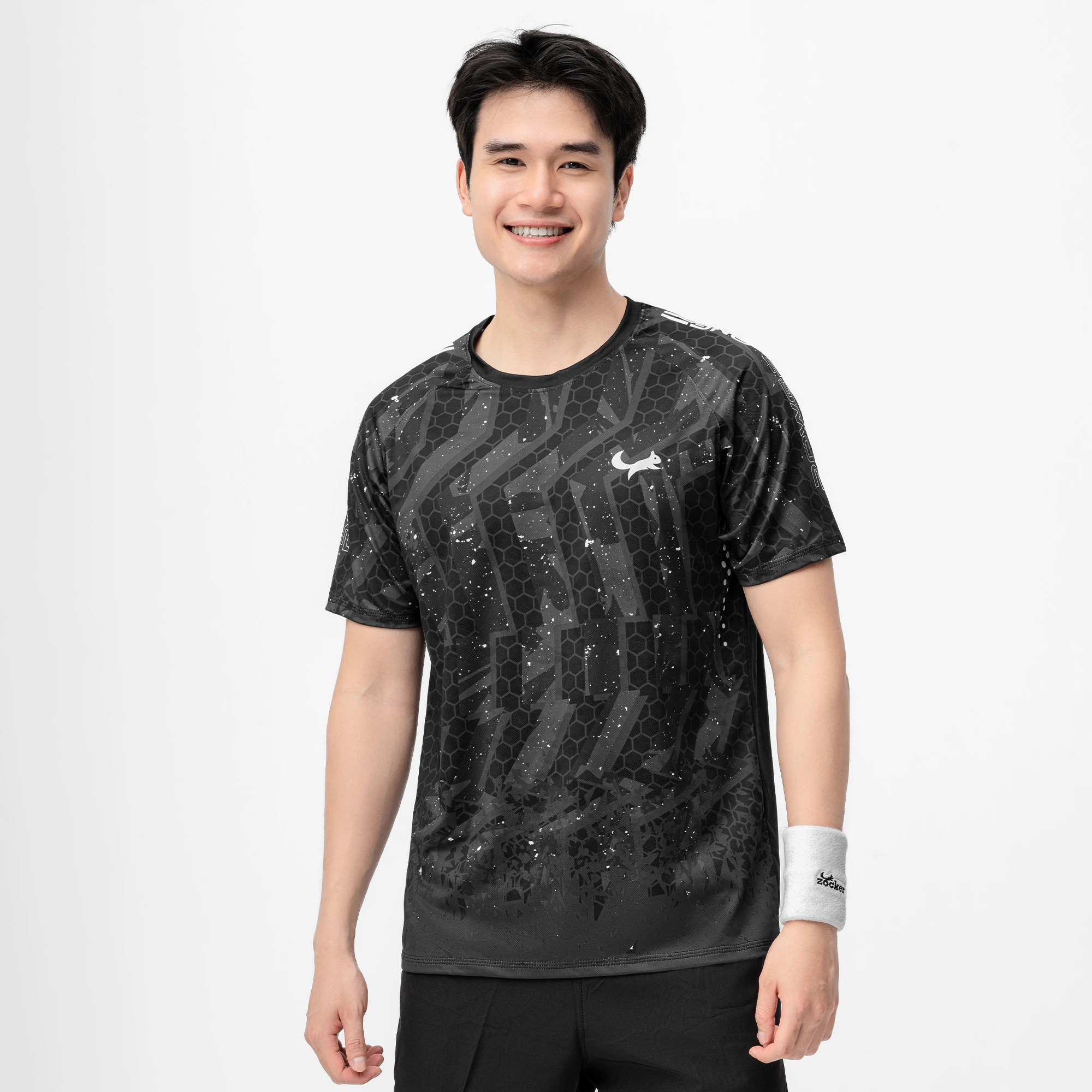 Áo Thi Đấu Pickleball Zocker Power One – Cổ tròn – Đen